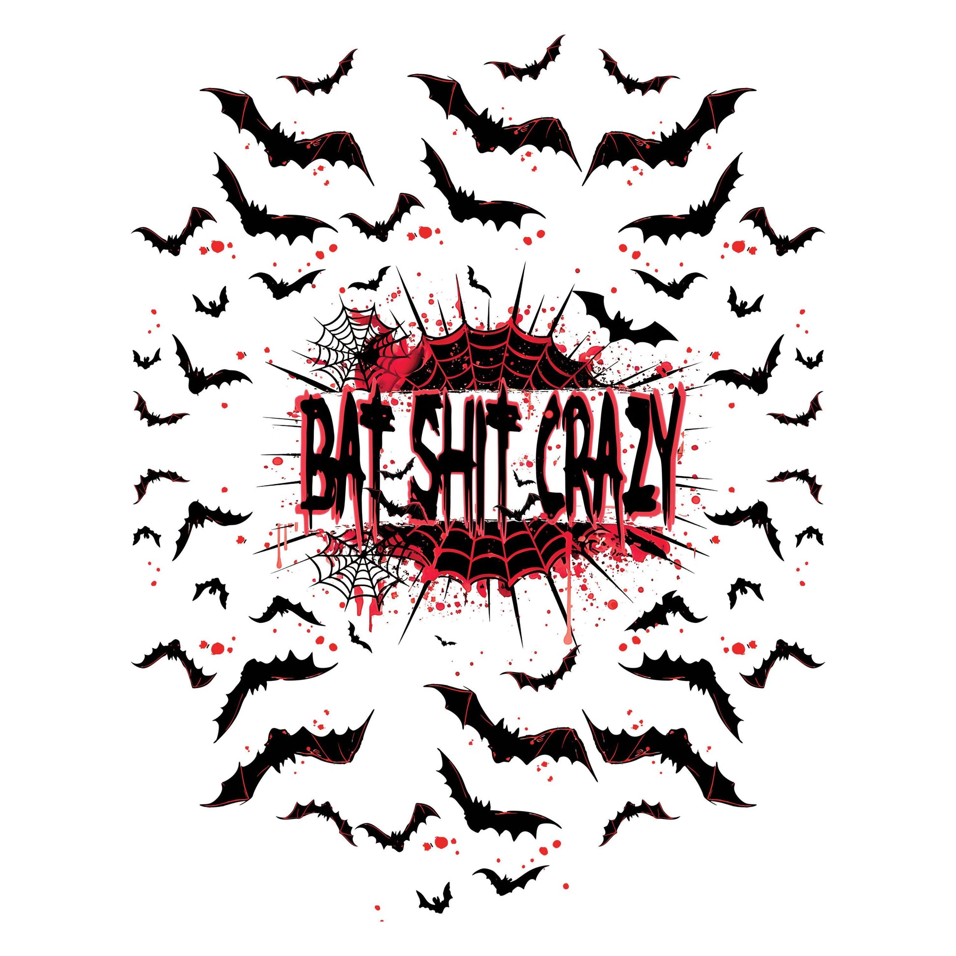 UV DTF Sticker print Bat shit crazy Element sheet decal, tumbler decal, permanent sticker. Uv wrap for glass can tumbler. #7348