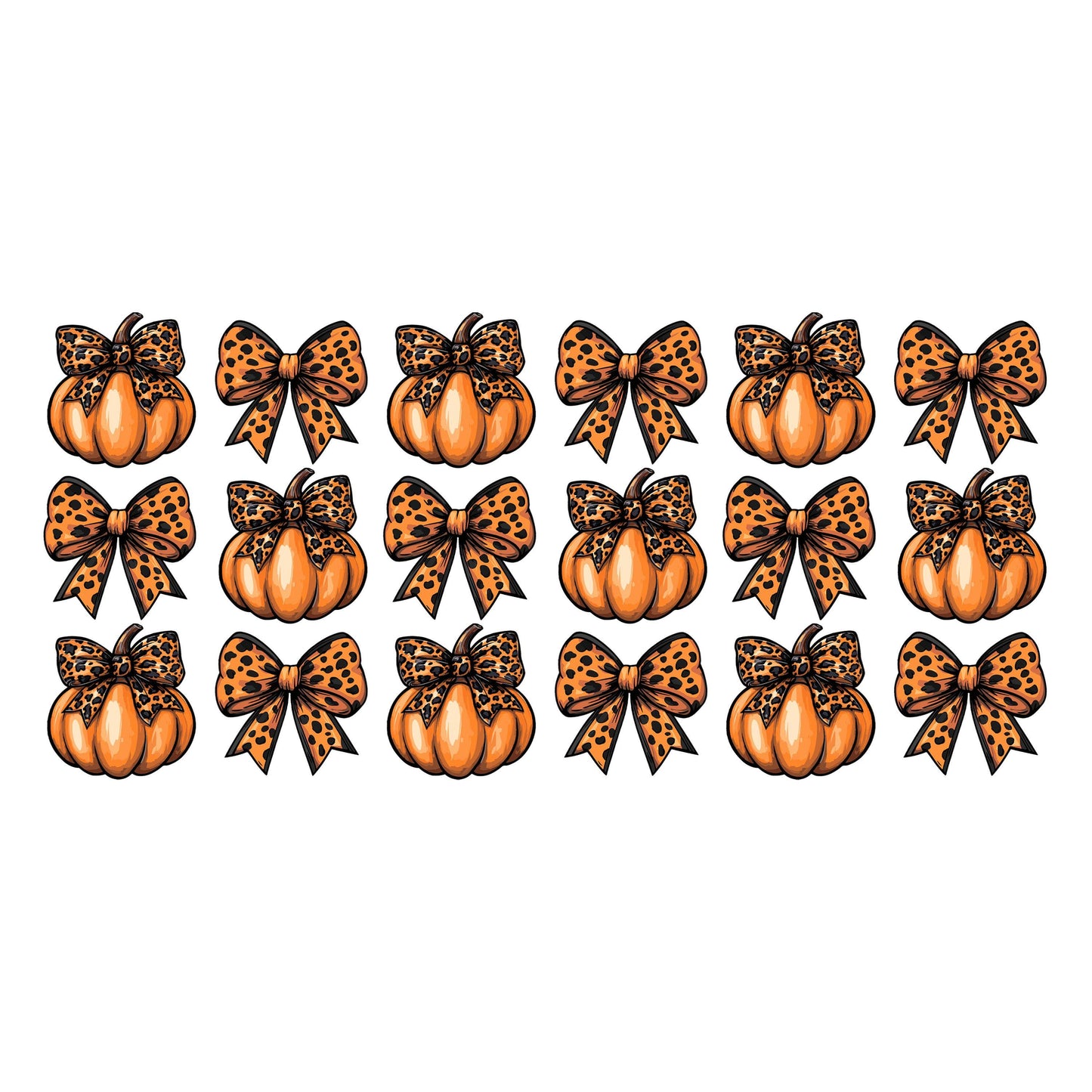 UV DTF Sticker print. Checkered black and white or leopard pumpkin bow fall elements wrap decal, UV wrap for glass can tumbler#7350
