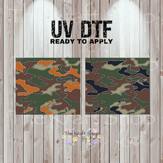 UV DTF Sticker prints. Camouflage tumbler template decal, permanent sticker. #10311