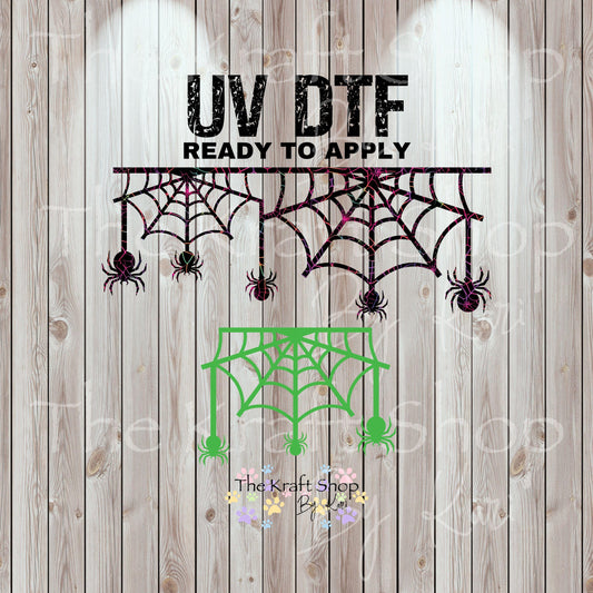 UV DTF Sticker print Web border spider web element Halloween Fall decal, tumbler decal, permanent sticker. #7363