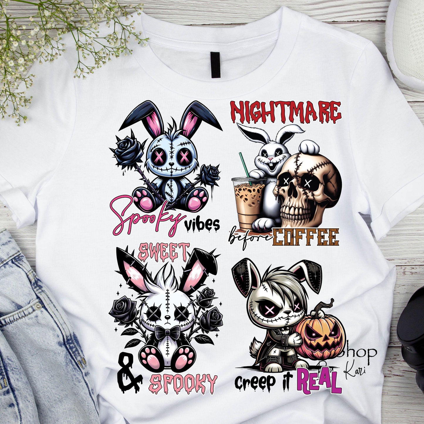 DTF ready to press transfer. Voodoo stuffed animal Bundle or single Spooky Halloween funny sarcastic , #11521