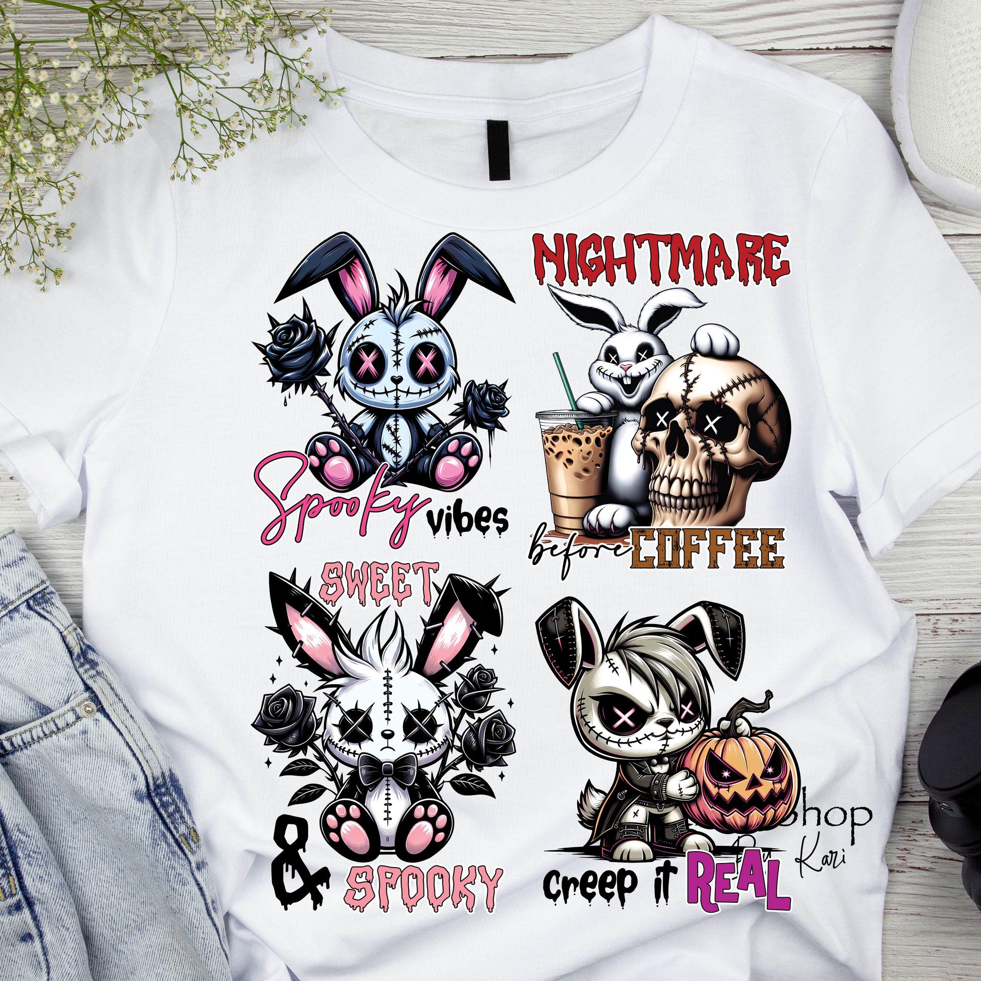 DTF ready to press transfer. Voodoo stuffed animal Bundle or single Spooky Halloween funny sarcastic , #11521
