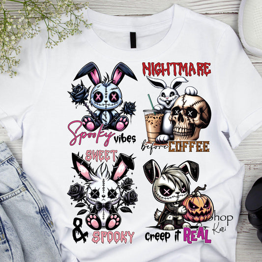 DTF ready to press transfer. Voodoo stuffed animal Bundle or single Spooky Halloween funny sarcastic , #11521