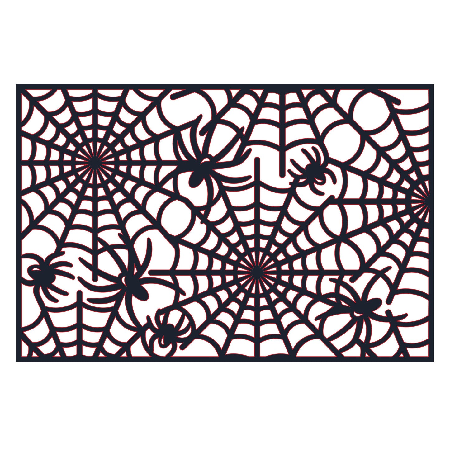 UV DTF Sticker print. Halloween web rectangle black and red wrap tumbler decal. #7380