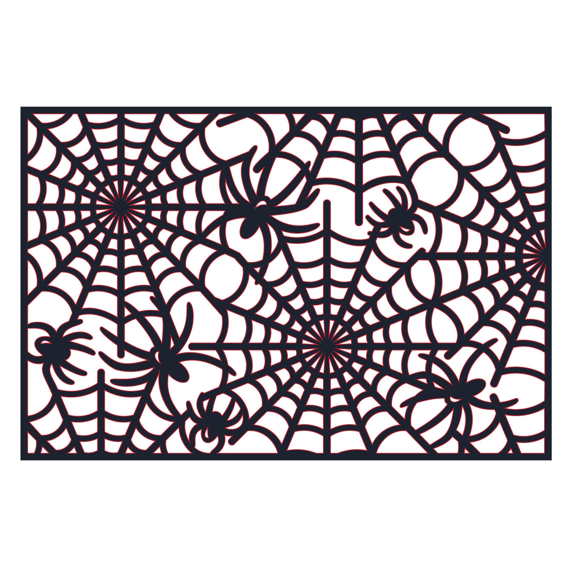 UV DTF Sticker print. Halloween web rectangle black and red wrap tumbler decal. #7380