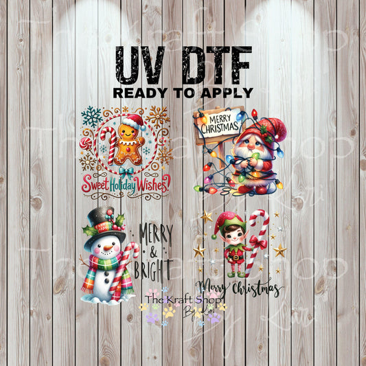 UV DTF Sticker prints. Merry Christmas and Bright Christmas in July bundle of decals, permanent sticker #7417