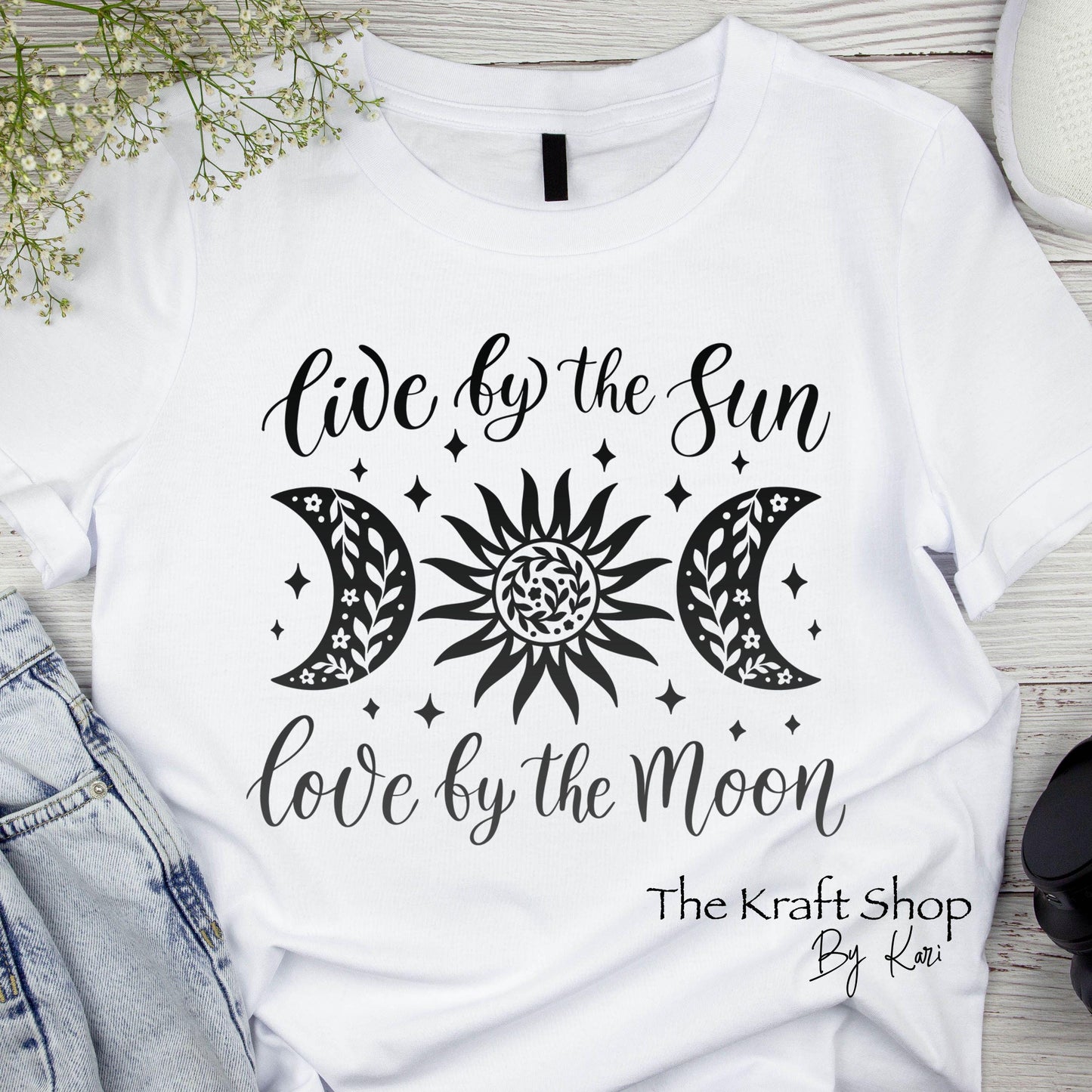 DTF ready to press transfer. Live by the Sun Love by the Moon #11527