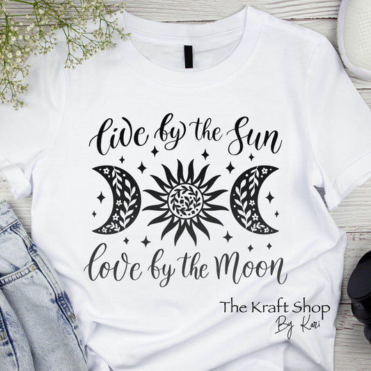 DTF ready to press transfer. Live by the Sun Love by the Moon #11527