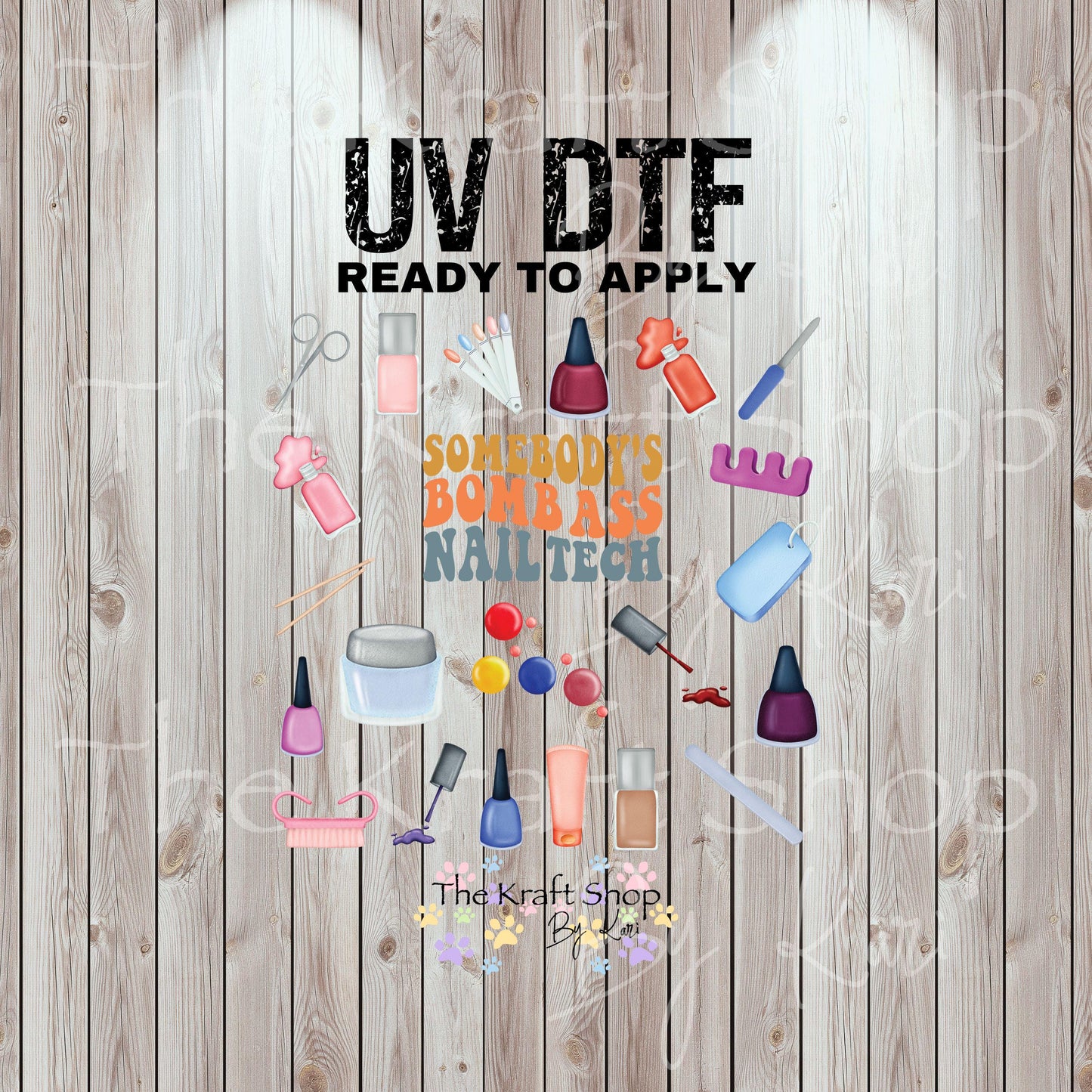 UV DTF Sticker print Somebody's bomb ass nail tech Element sheet 8x8 decal, tumbler decal, permanent sticker. #4567