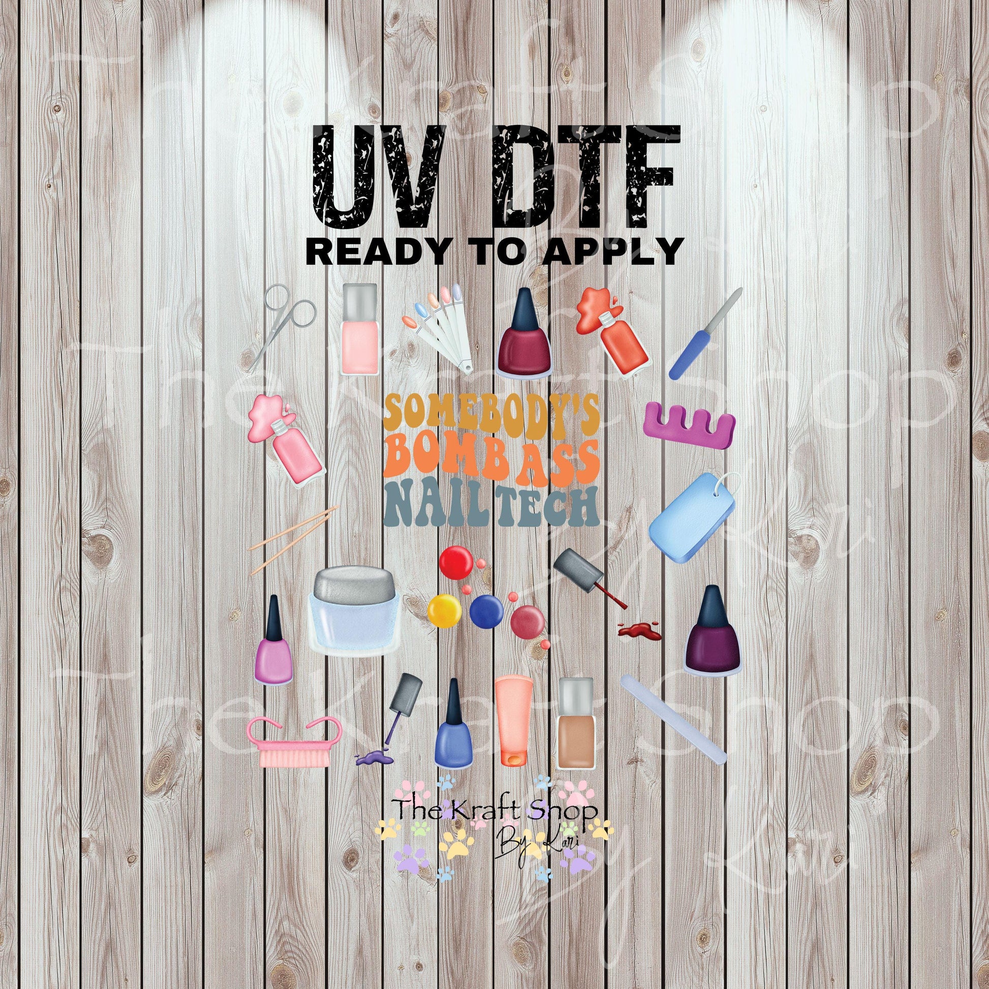 UV DTF Sticker print Somebody's bomb ass nail tech Element sheet 8x8 decal, tumbler decal, permanent sticker. #4567