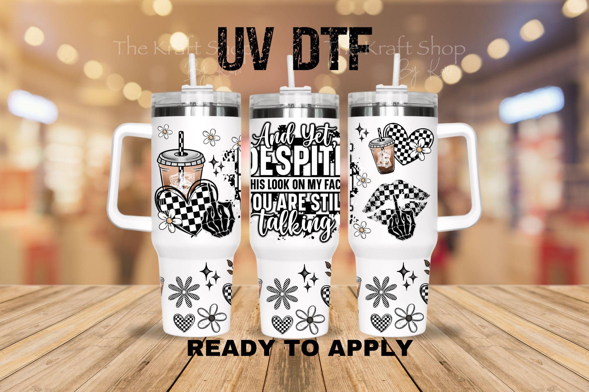 UV DTF 40 oz ready to apply Witch Skull Halloween spooky. Permanent sticker. UV wrap quencher #3167