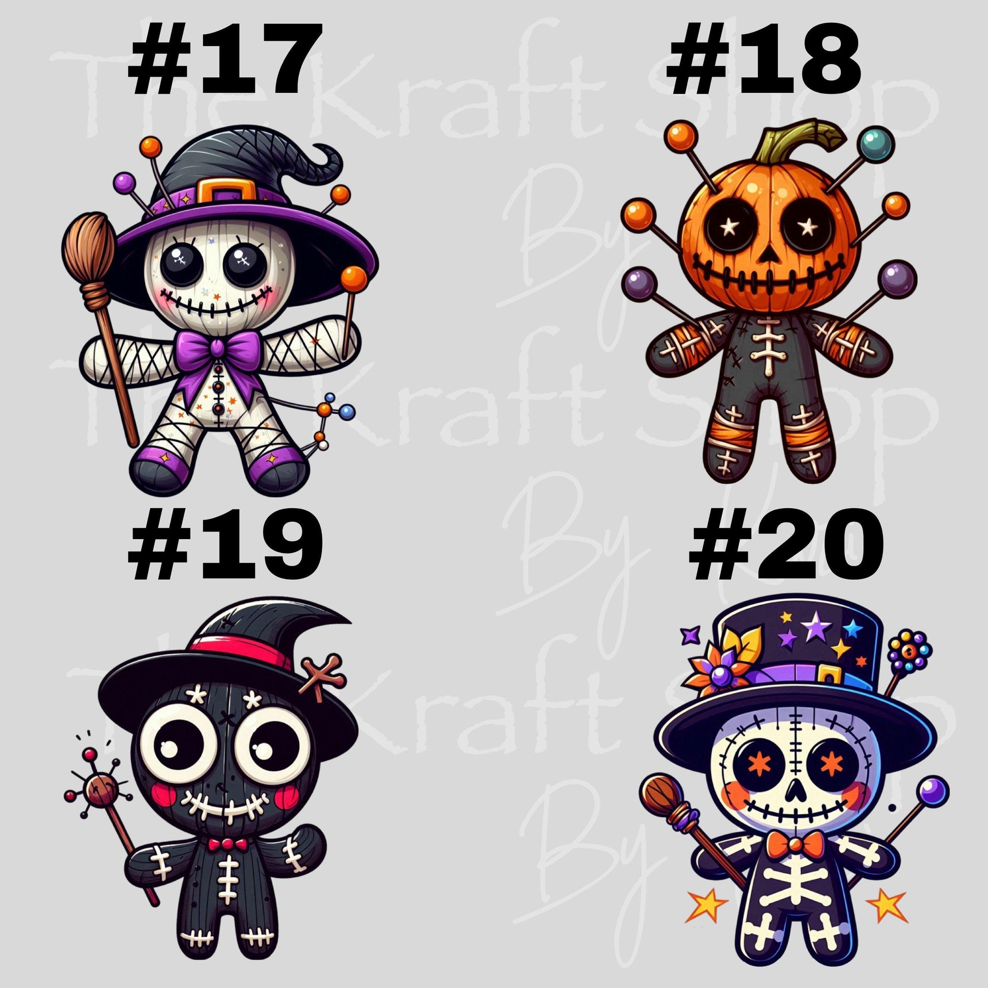 UV DTF Sticker prints. Halloween Voodoo Dolls 22 different styles decals, permanent sticker.#7429