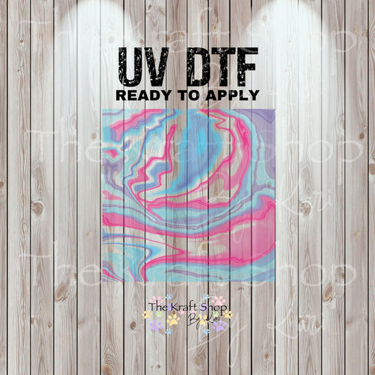 UV DTF Sticker print. Hydro dip cheat sheet helper wrap #13 Pink purple mint tumbler decal. #10320