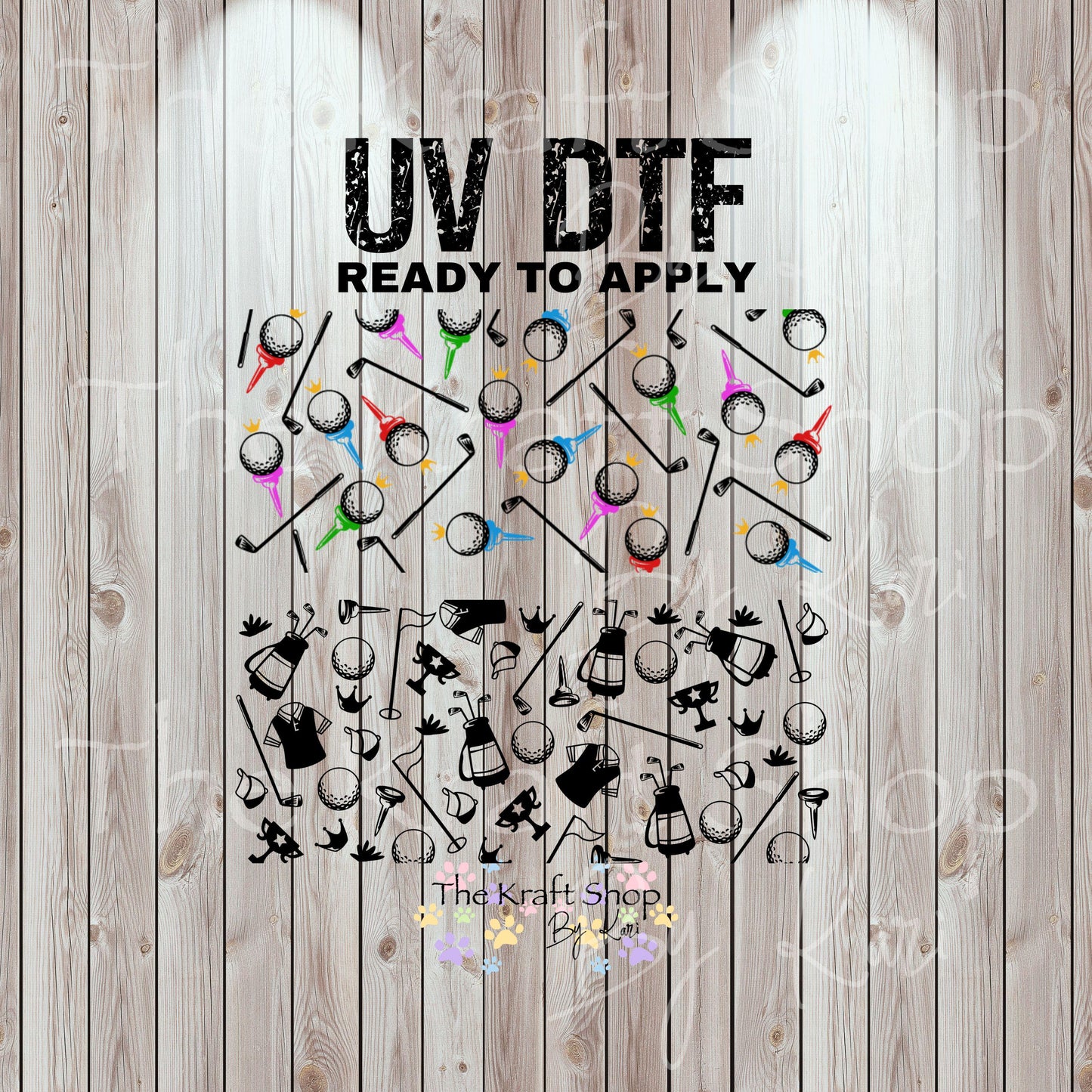 UV DTF Sticker print Golf lover wraps decal, tumbler decal. UV wrap for glass can #5418