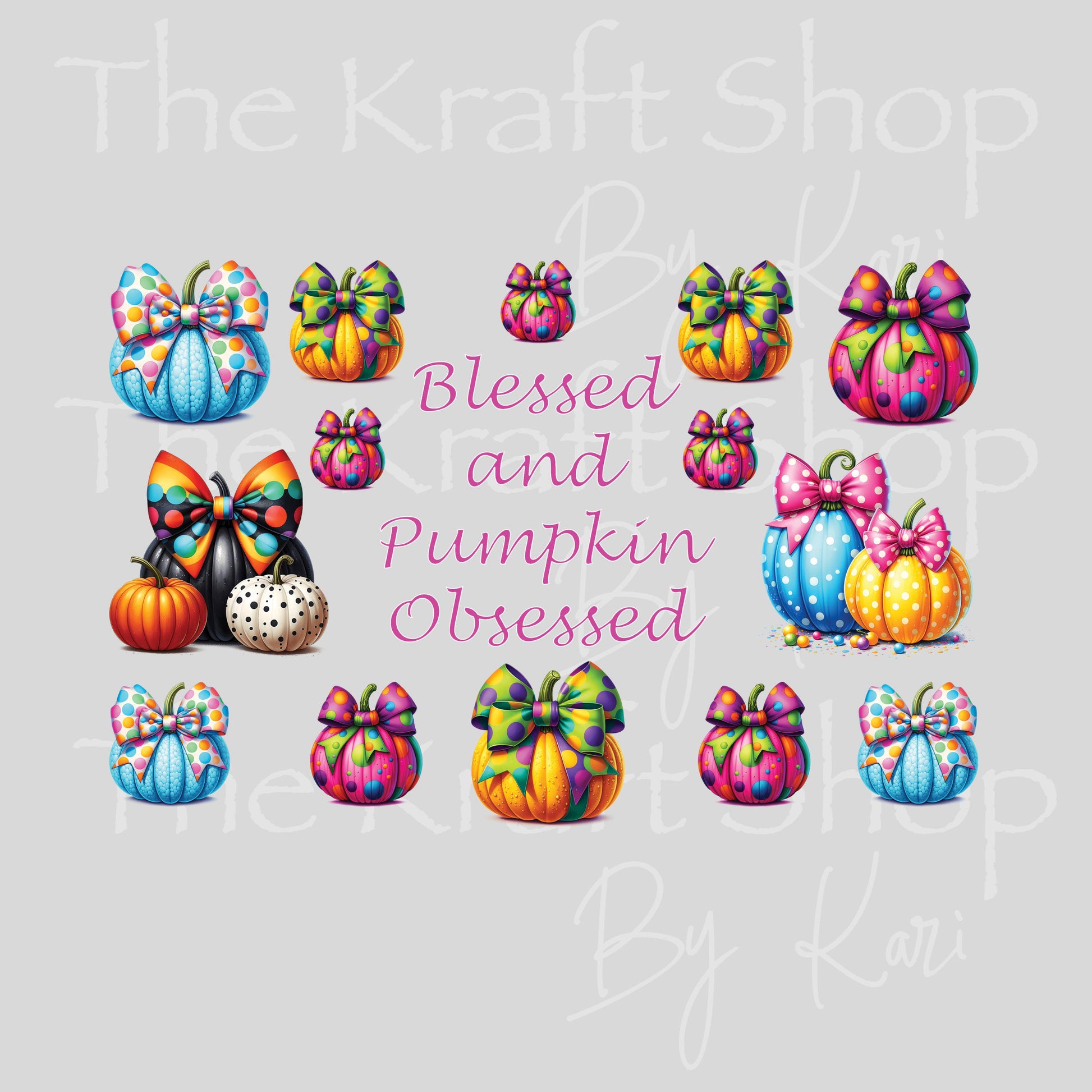 UV DTF Sticker print Blessed and Pumpkin Obsessed Element sheet decal, tumbler decal, permanent sticker #7432