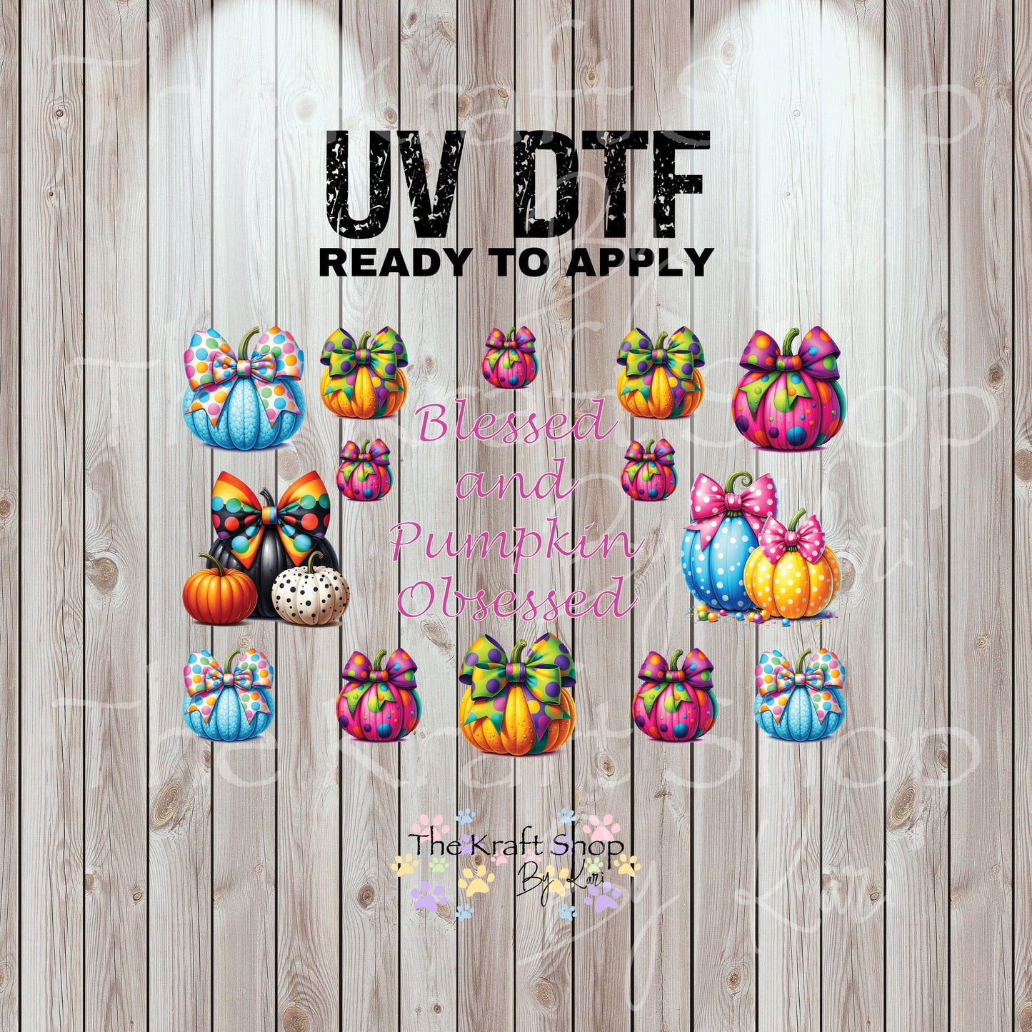 UV DTF Sticker print Blessed and Pumpkin Obsessed Element sheet decal, tumbler decal, permanent sticker #7432