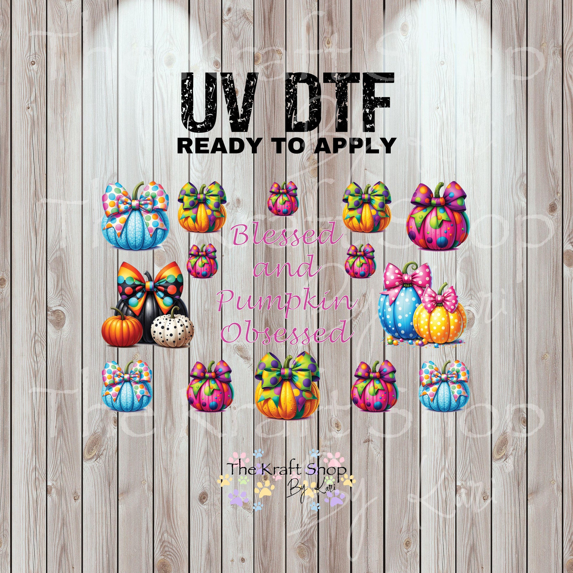 UV DTF Sticker print Blessed and Pumpkin Obsessed Element sheet decal, tumbler decal, permanent sticker #7432