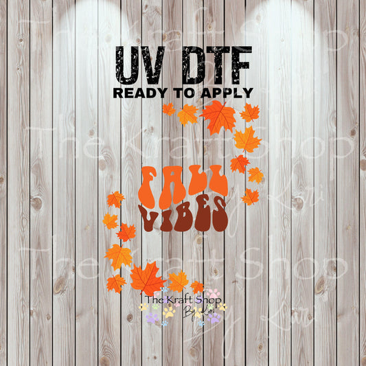 UV DTF Sticker print Fall Vibes Element sheet decal, tumbler decal, permanent sticker #7433