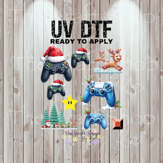 UV DTF Sticker print Gamer Christmas Element sheet 8x8 decal, tumbler decal, permanent sticker. #7436