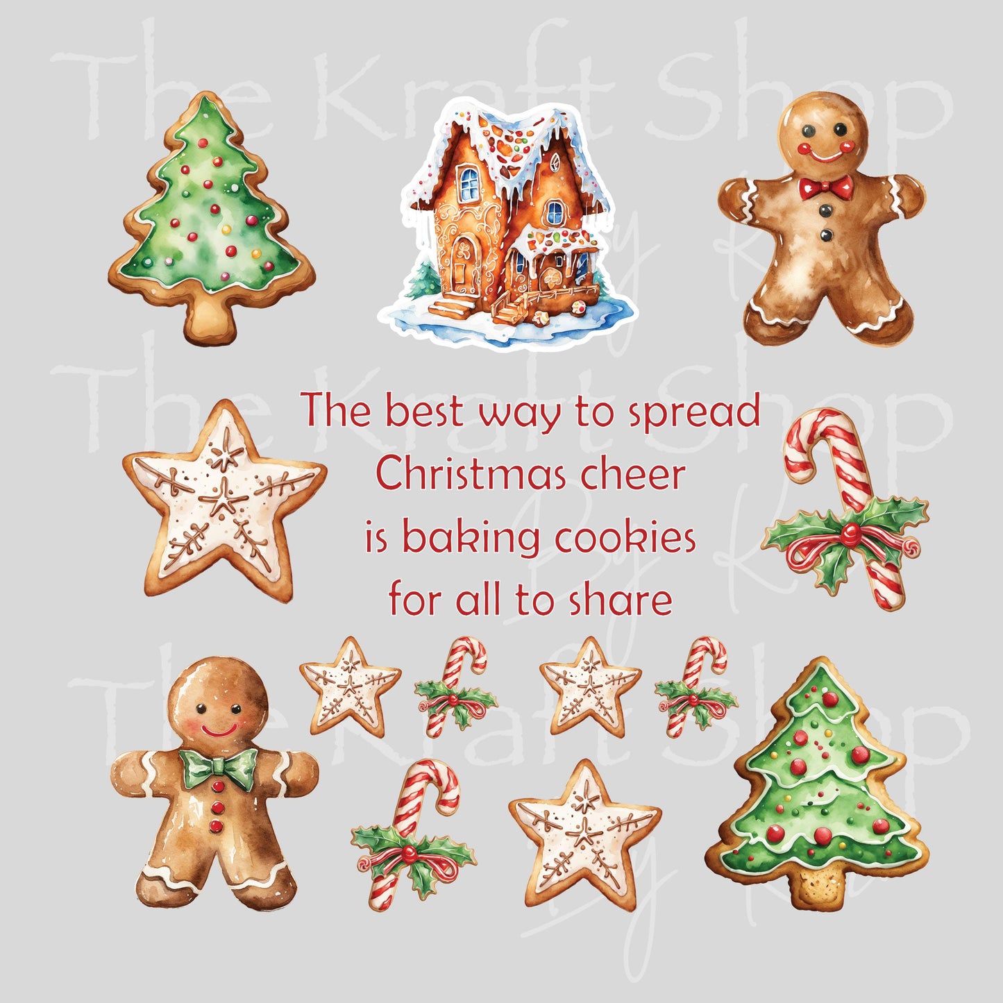 UV DTF Sticker print The best way to spread Christmas cheer is baking cookies for all to share Element sheet 8x8 decal #7437
