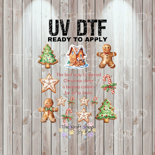 UV DTF Sticker print The best way to spread Christmas cheer is baking cookies for all to share Element sheet 8x8 decal #7437