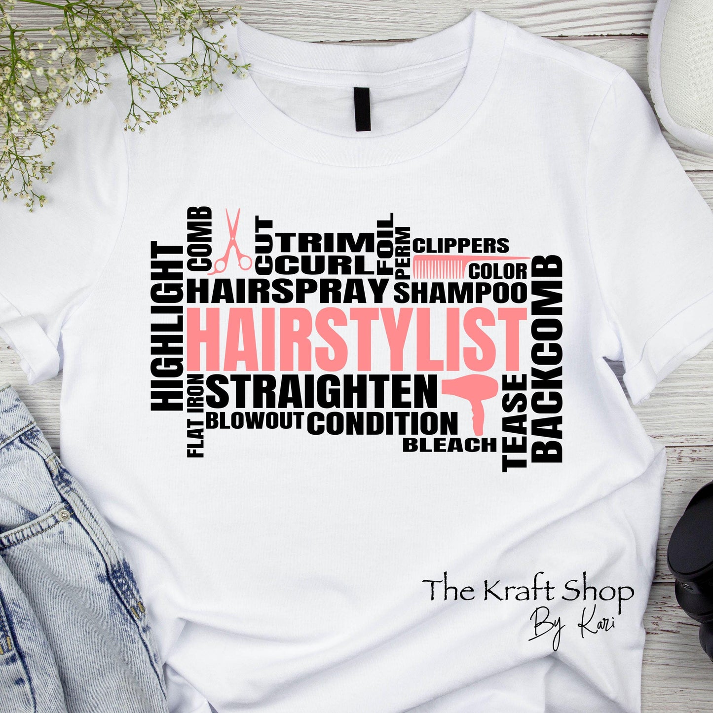 DTF ready to press transfer Hairstylist word art shirt transfer, DTF Print#11558