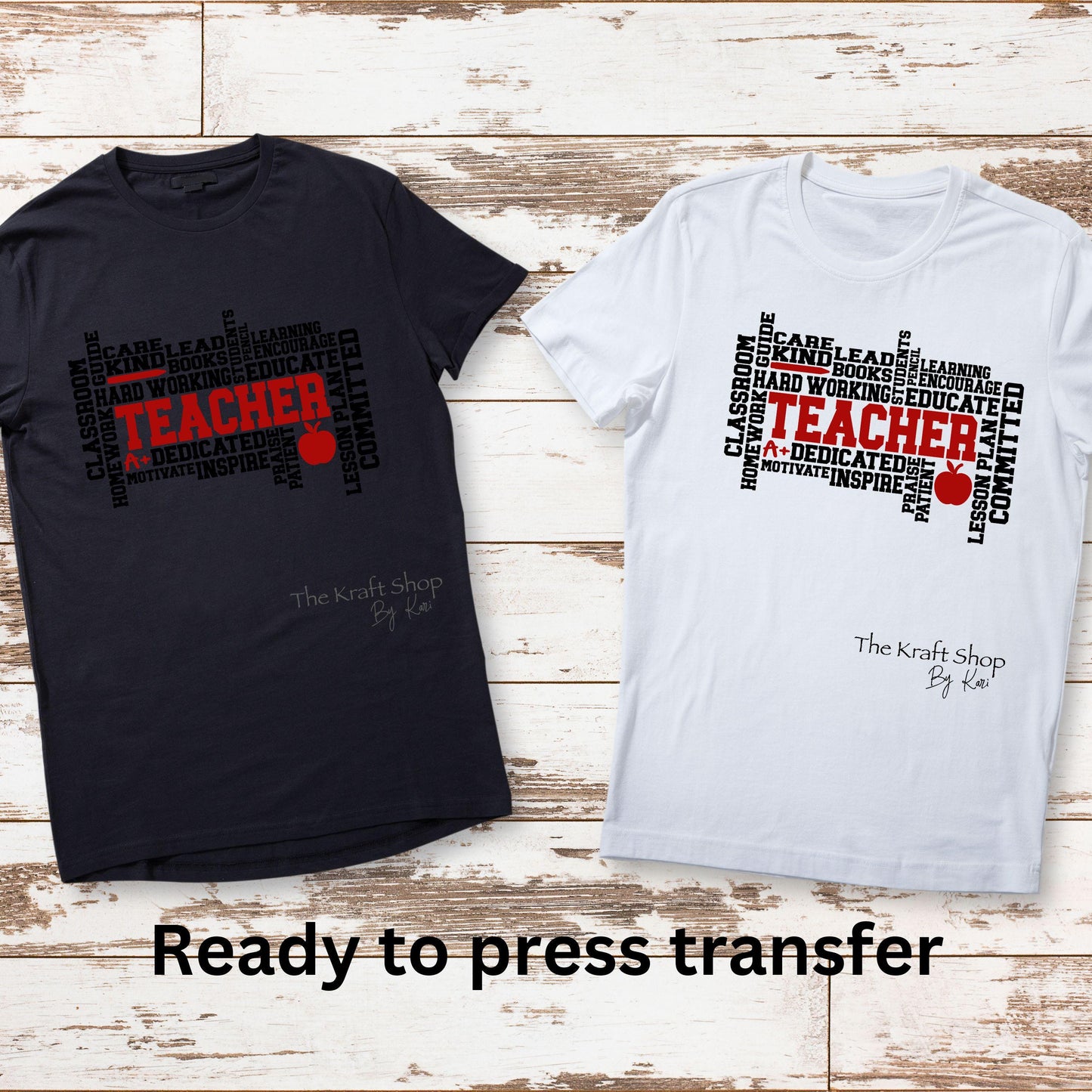 DTF ready to press transfer Teacher word art shirt transfer, DTF Print#11559