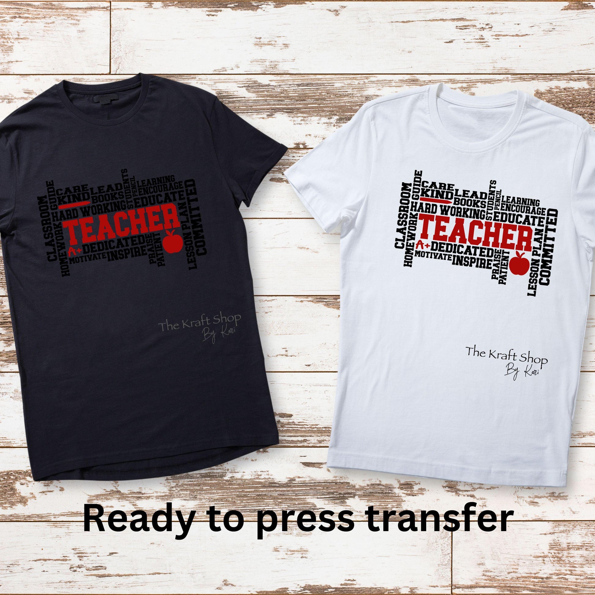 DTF ready to press transfer Teacher word art shirt transfer, DTF Print#11559