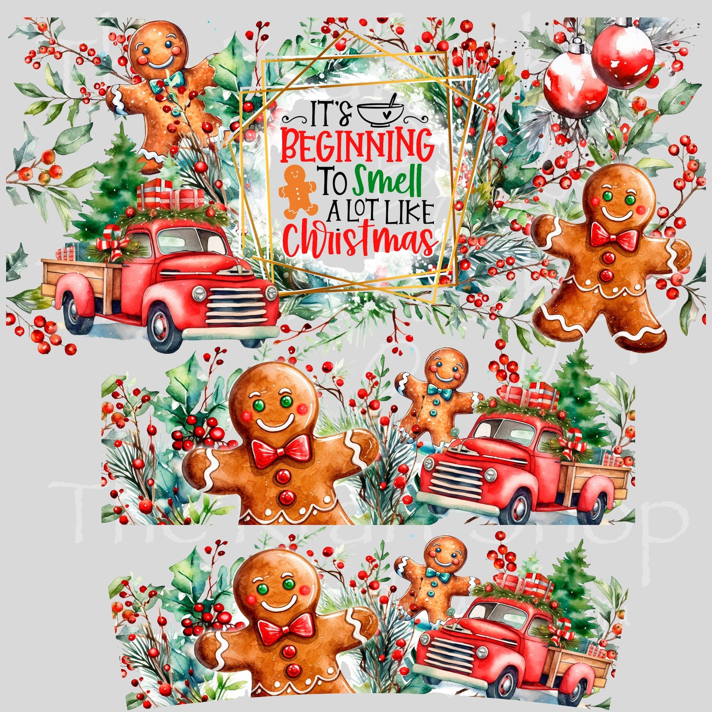 UV DTF 40 oz ready to apply It's beginning to smell like Christmas wrap UV wrap quencher #3176