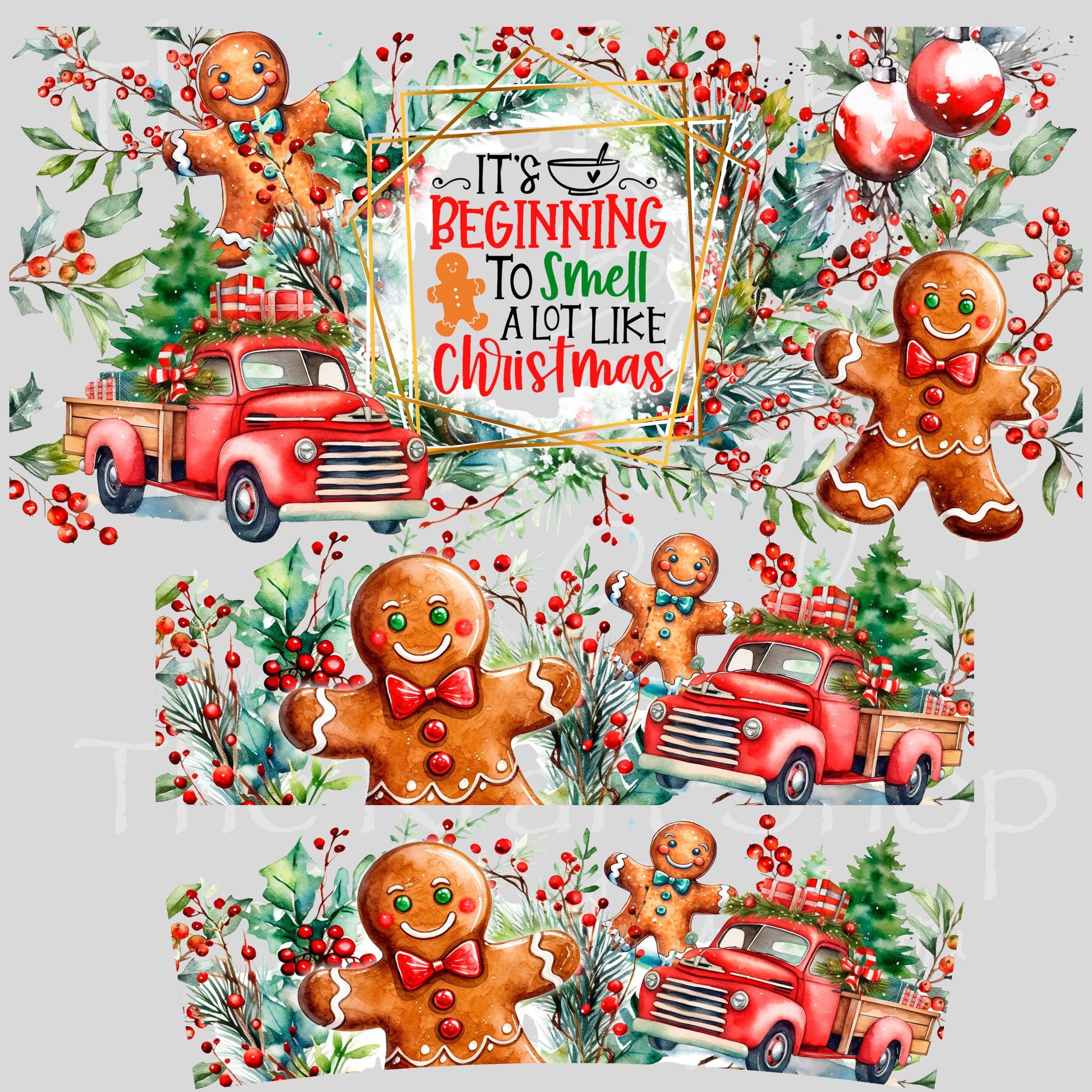 UV DTF 40 oz ready to apply It's beginning to smell like Christmas wrap UV wrap quencher #3176