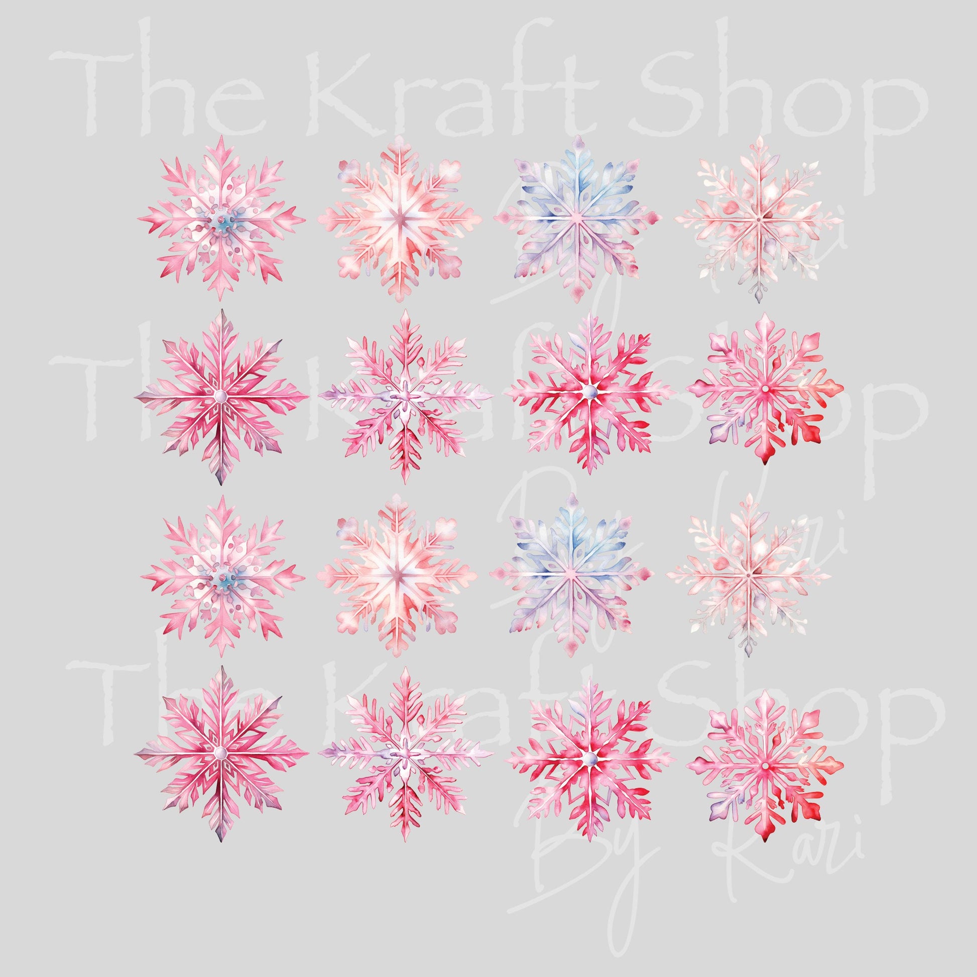 UV DTF Sticker print Snowflake Element sheet 8x8 decal, tumbler decal, permanent sticker. #7439