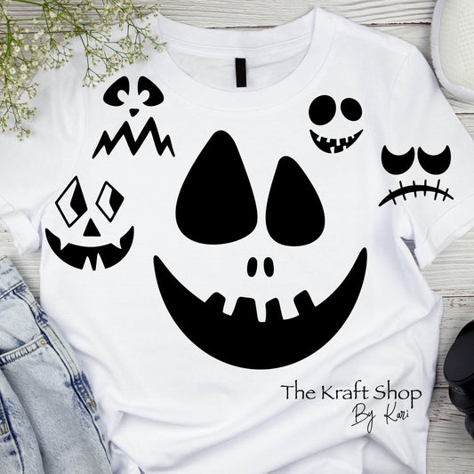 DTF ready to press transfer Pumpkin faces Halloween Jack O Lantern shirt transfer, DTF Print #11551