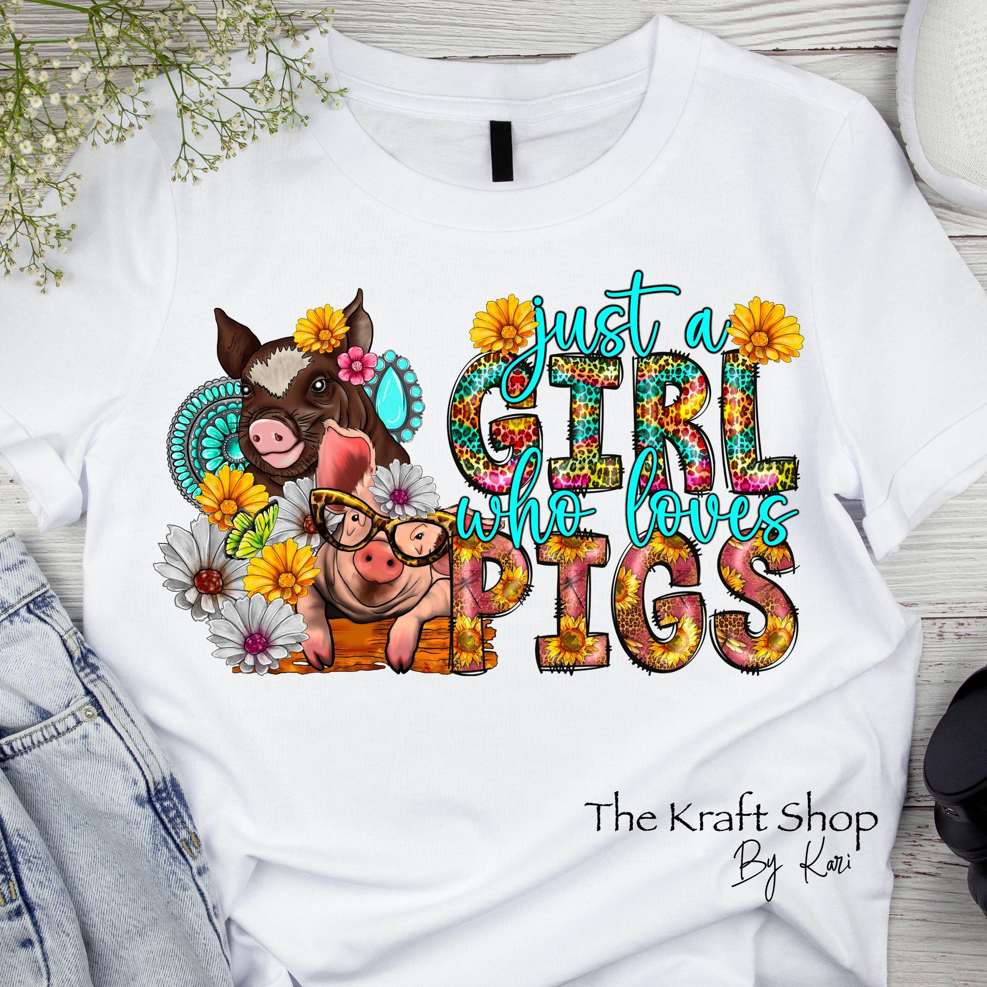 DTF ready to press transfer Just a Girl That Loves Pigs shirt transfer, DTF Print#11557