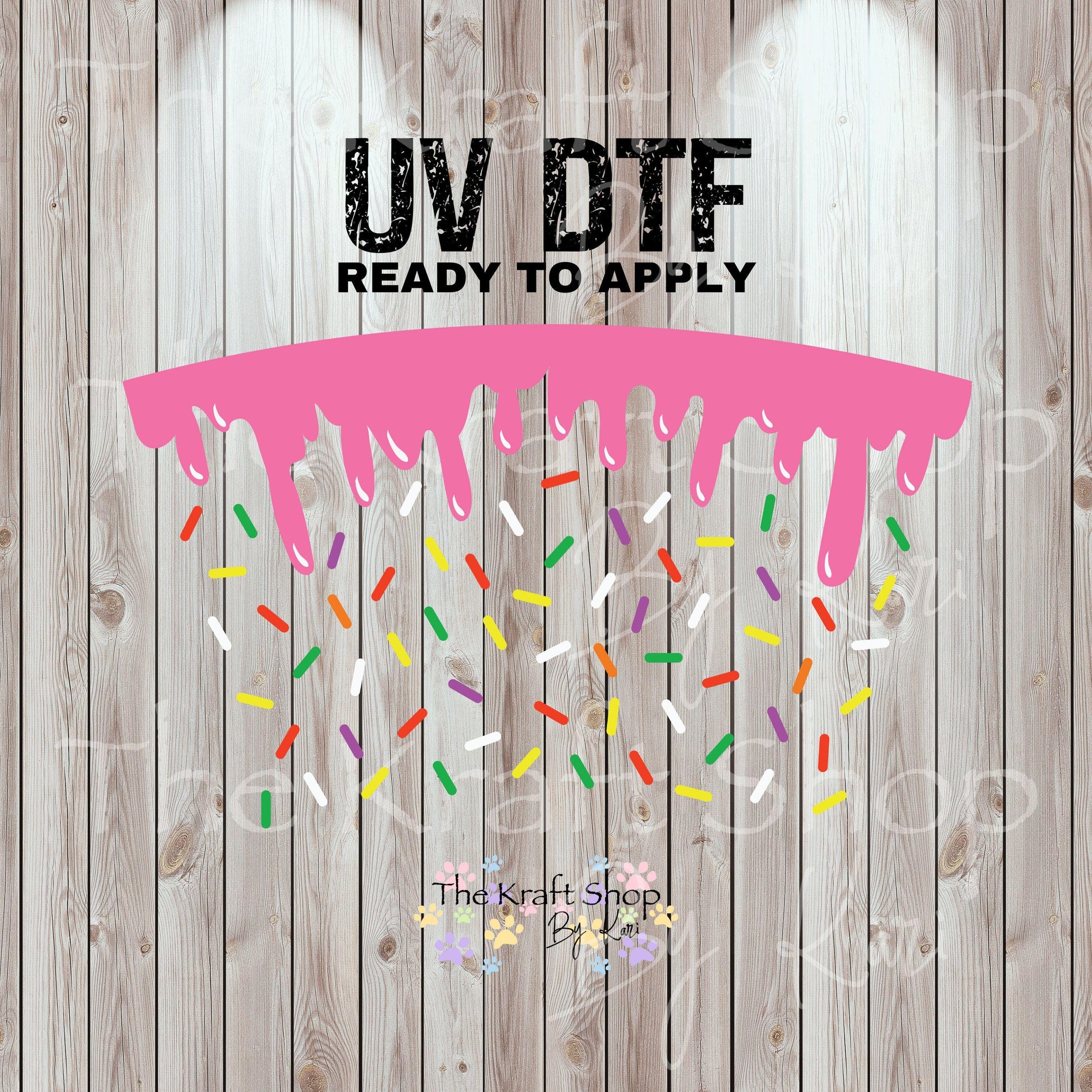 UV DTF Sticker print. Drip Sprinkles 24 oz tapered wrap or element sheet of decals for acrylic tumblers #5456