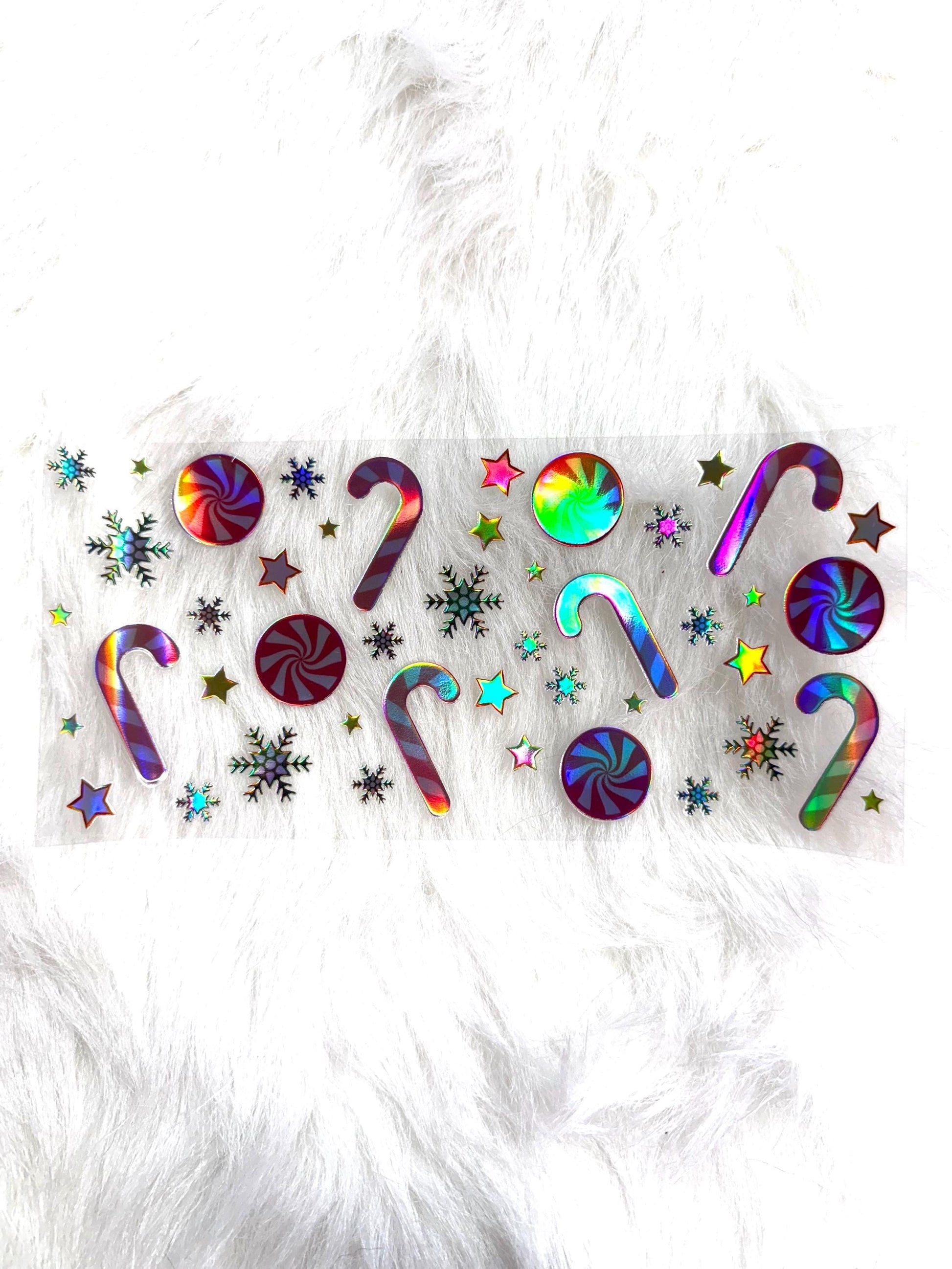 Holographic UV DTF Red Green Candy Wrap Sticker #37