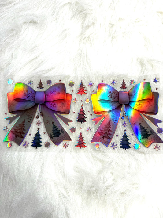 Holographic UV DTF Pink Bows Wrap Sticker #44