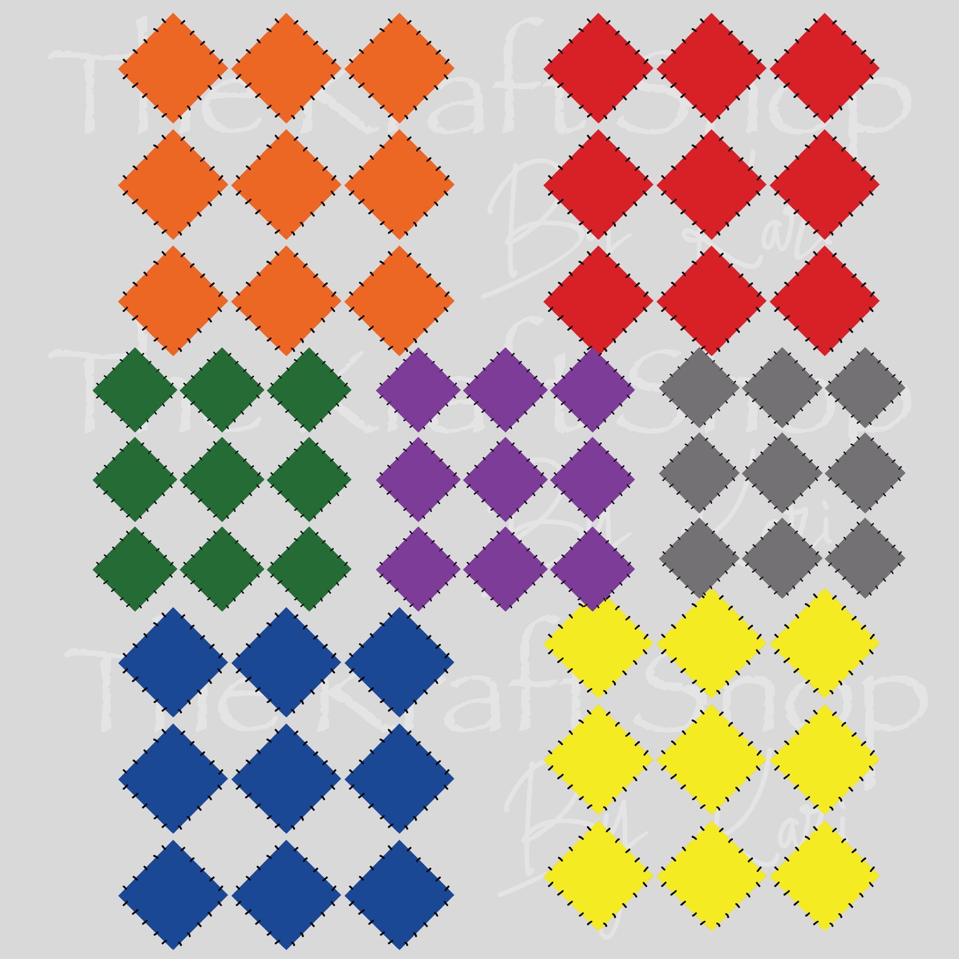 UV DTF Sticker print Patchwork Squares Element sheet, tumbler decal, permanent sticker. #10341