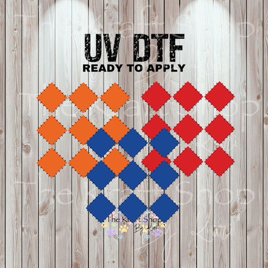 UV DTF Sticker print Patchwork Squares Element sheet, tumbler decal, permanent sticker. #10341