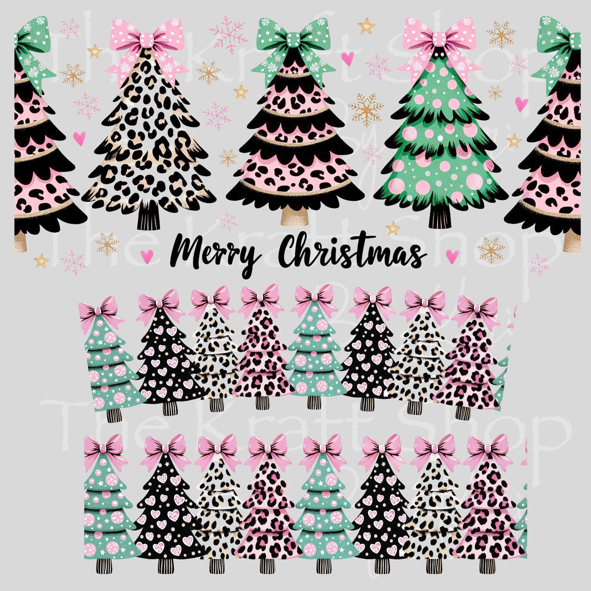 UV DTF 40 oz ready to apply Merry Christmas Leopard trees wrap UV wrap quencher #3184