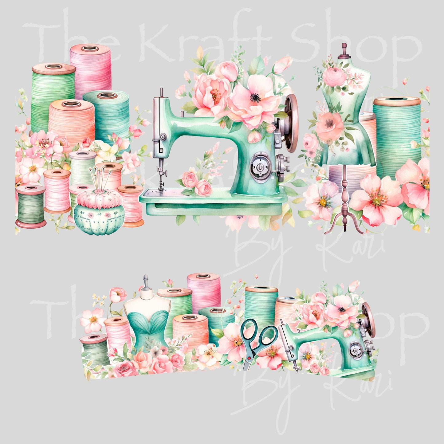 UV DTF 40 oz ready to apply Teal Floral Sewing wrap UV wrap quencher #3188