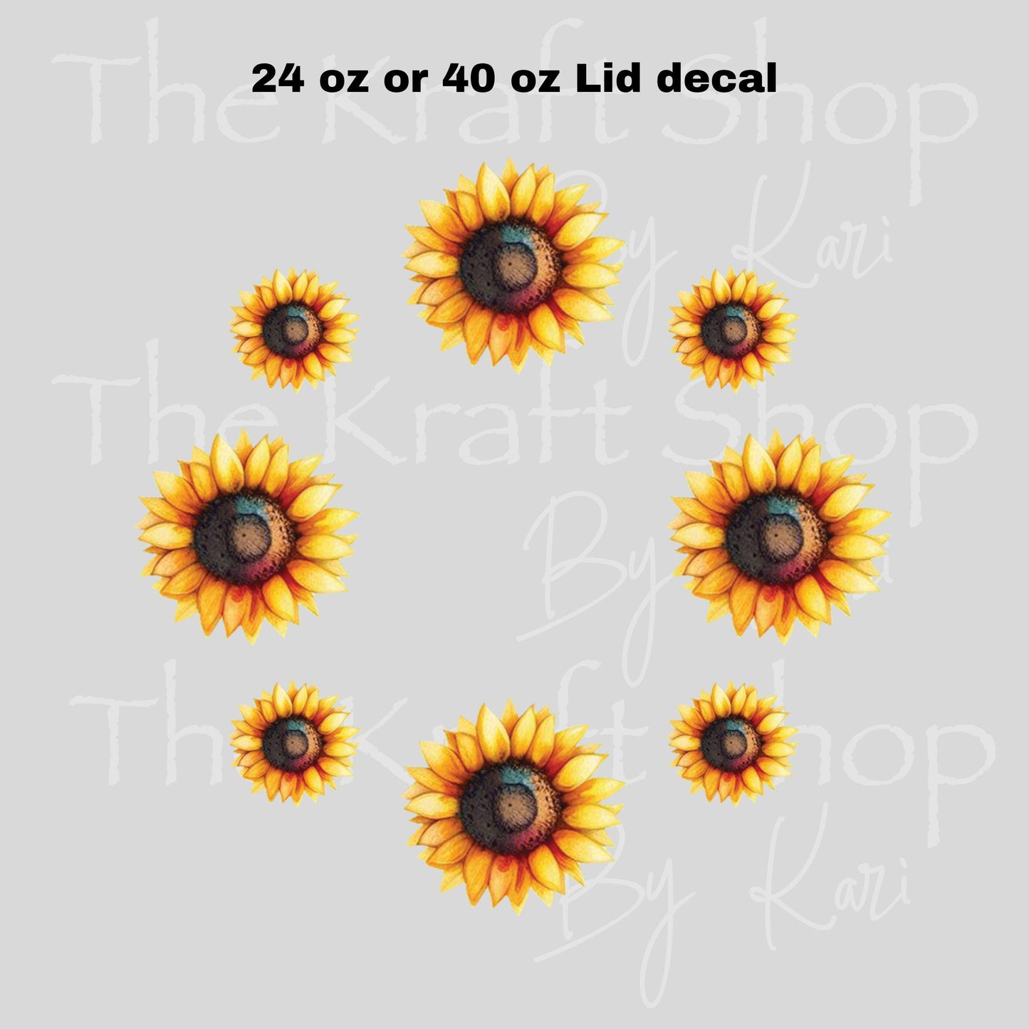 UV DTF Sticker print. Sunflowers top decal for 24 oz or 40 oz tumbler, tumbler decal, permanent sticker. #10343