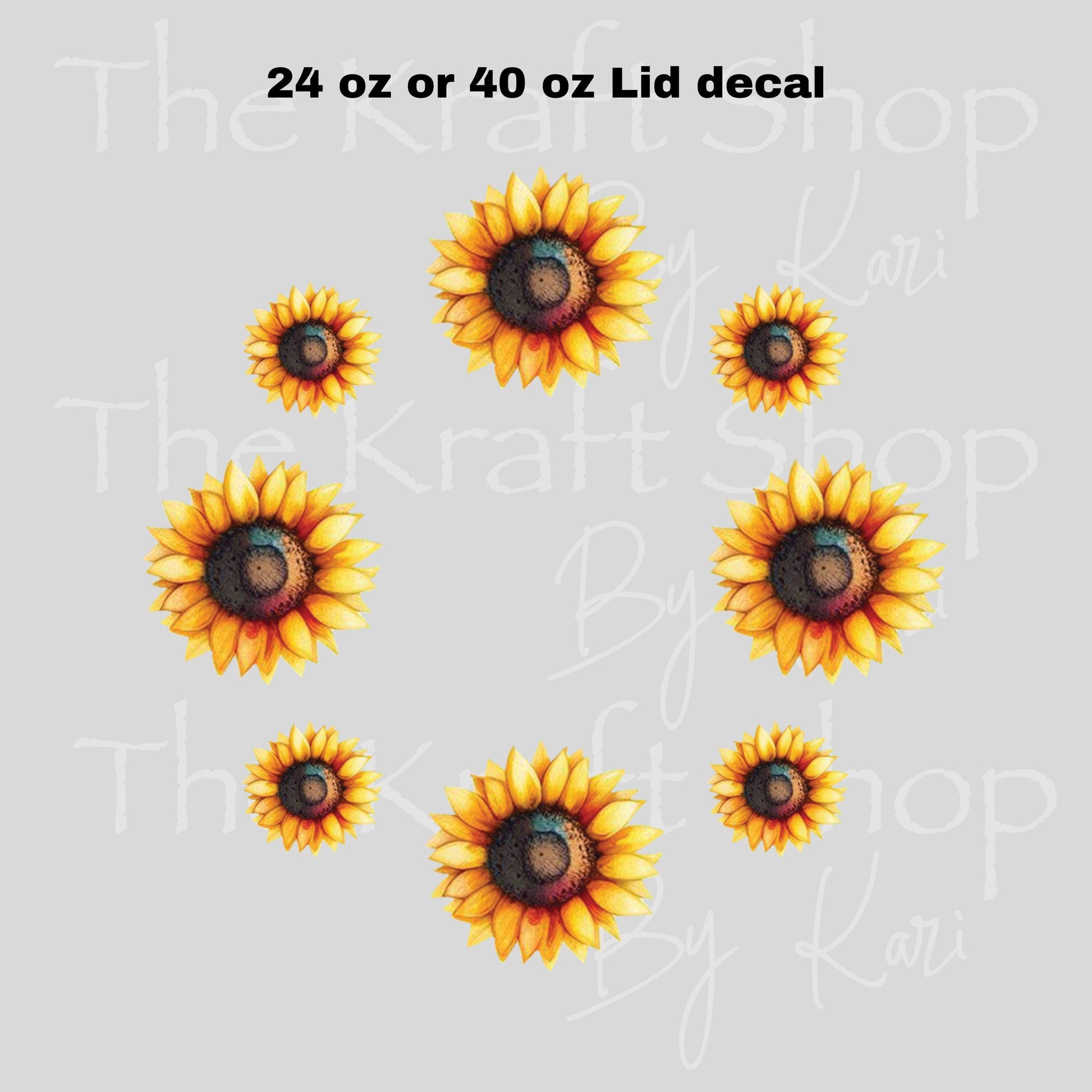 UV DTF Sticker print. Sunflowers top decal for 24 oz or 40 oz tumbler, tumbler decal, permanent sticker. #10343