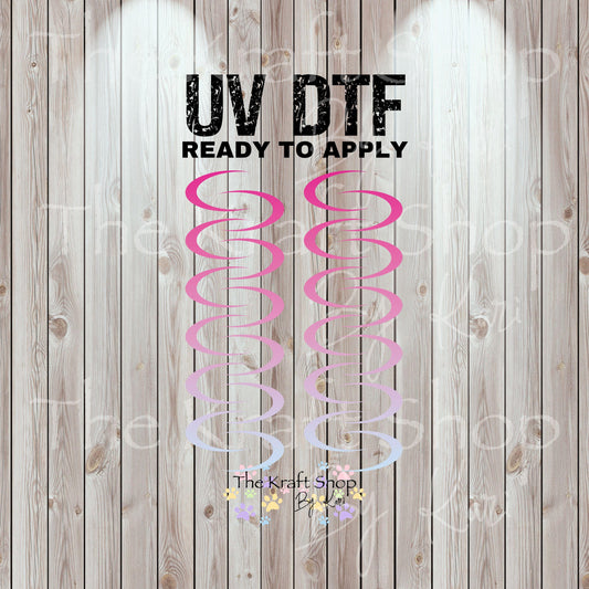 UV DTF Sticker print. Half circle shapes ombre element decal, tumbler decal, permanent sticker. #10348