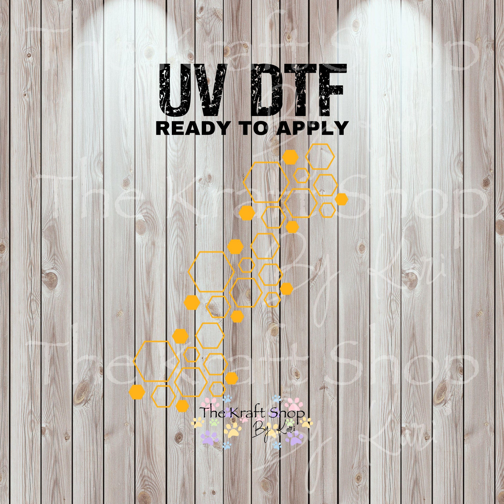 UV DTF Sticker print. Honeycomb vertical decal, tumbler decal, permanent sticker. #10349