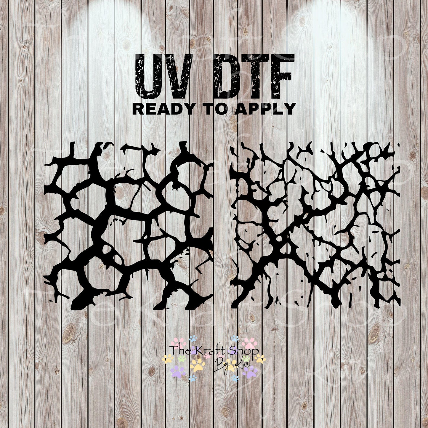 UV DTF Sticker print Cracked lines Element sheet 8x8 decal, tumbler decal, permanent sticker. #10337