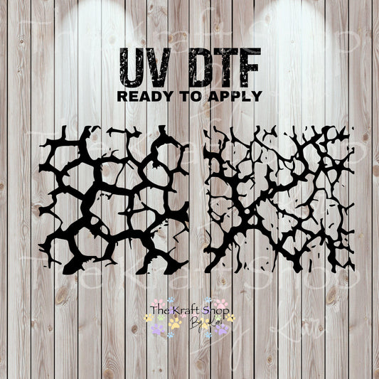 UV DTF Sticker print Cracked lines Element sheet 8x8 decal, tumbler decal, permanent sticker. #10337