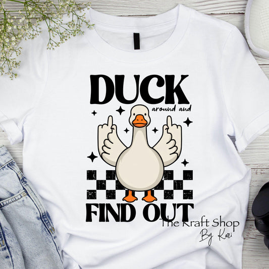 DTF ready to press transfer Duck around and find out shirt transfer, DTF Print #11564