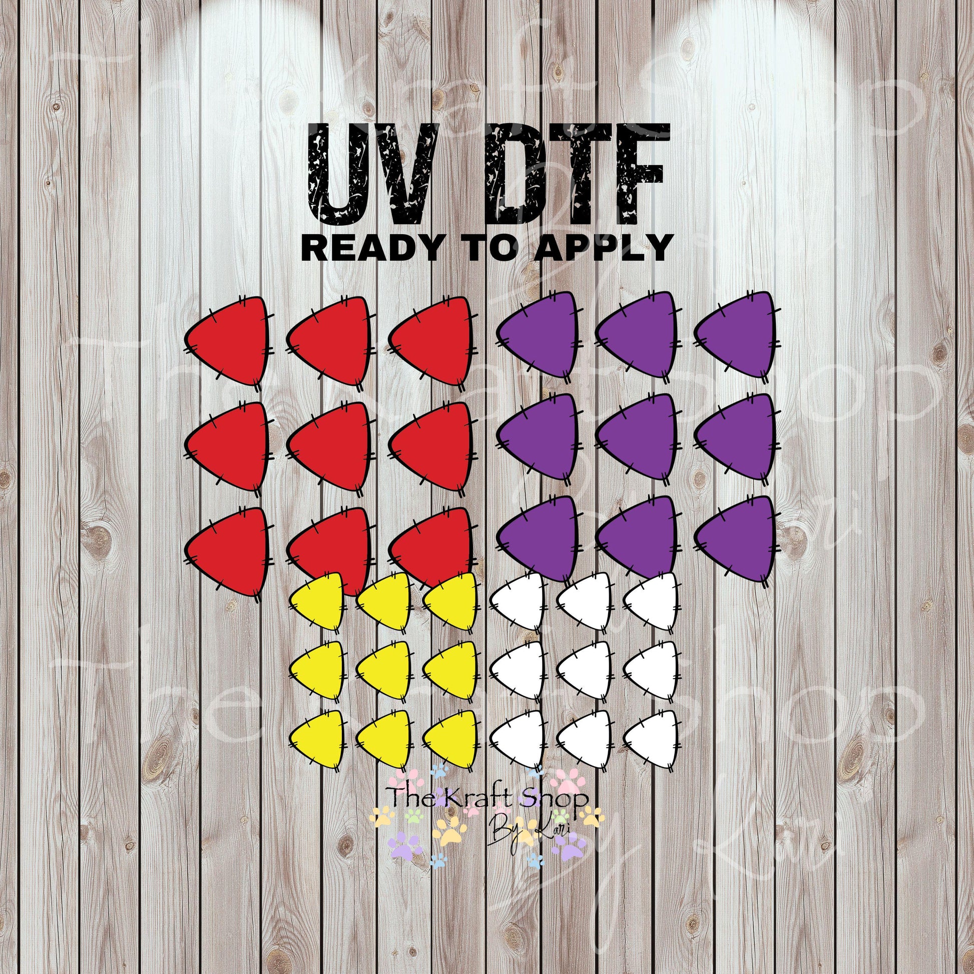 UV DTF Sticker print Patchwork Triangles Element sheet, tumbler decal, permanent sticker. #10340