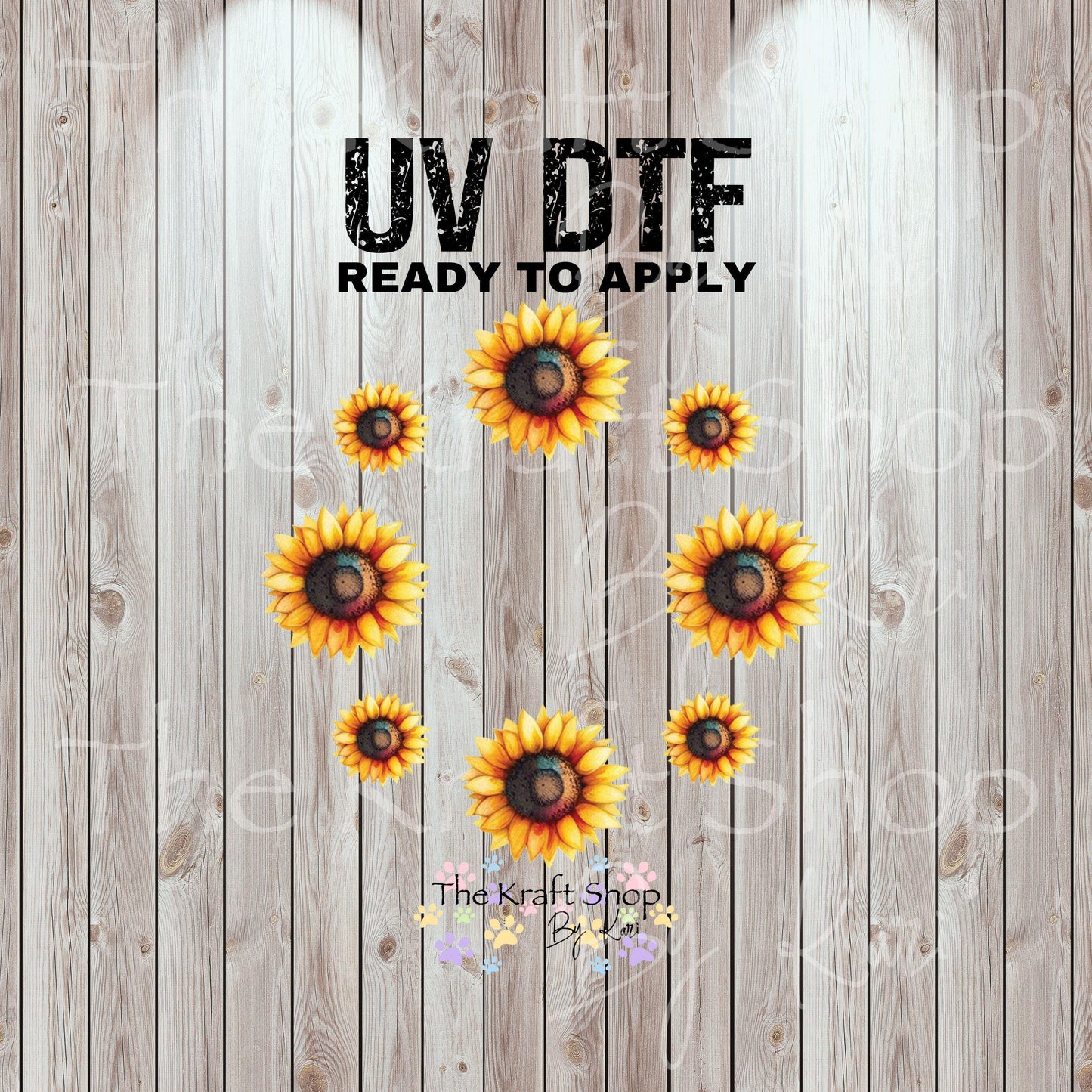 UV DTF Sticker print. Sunflowers top decal for 24 oz or 40 oz tumbler, tumbler decal, permanent sticker. #10343