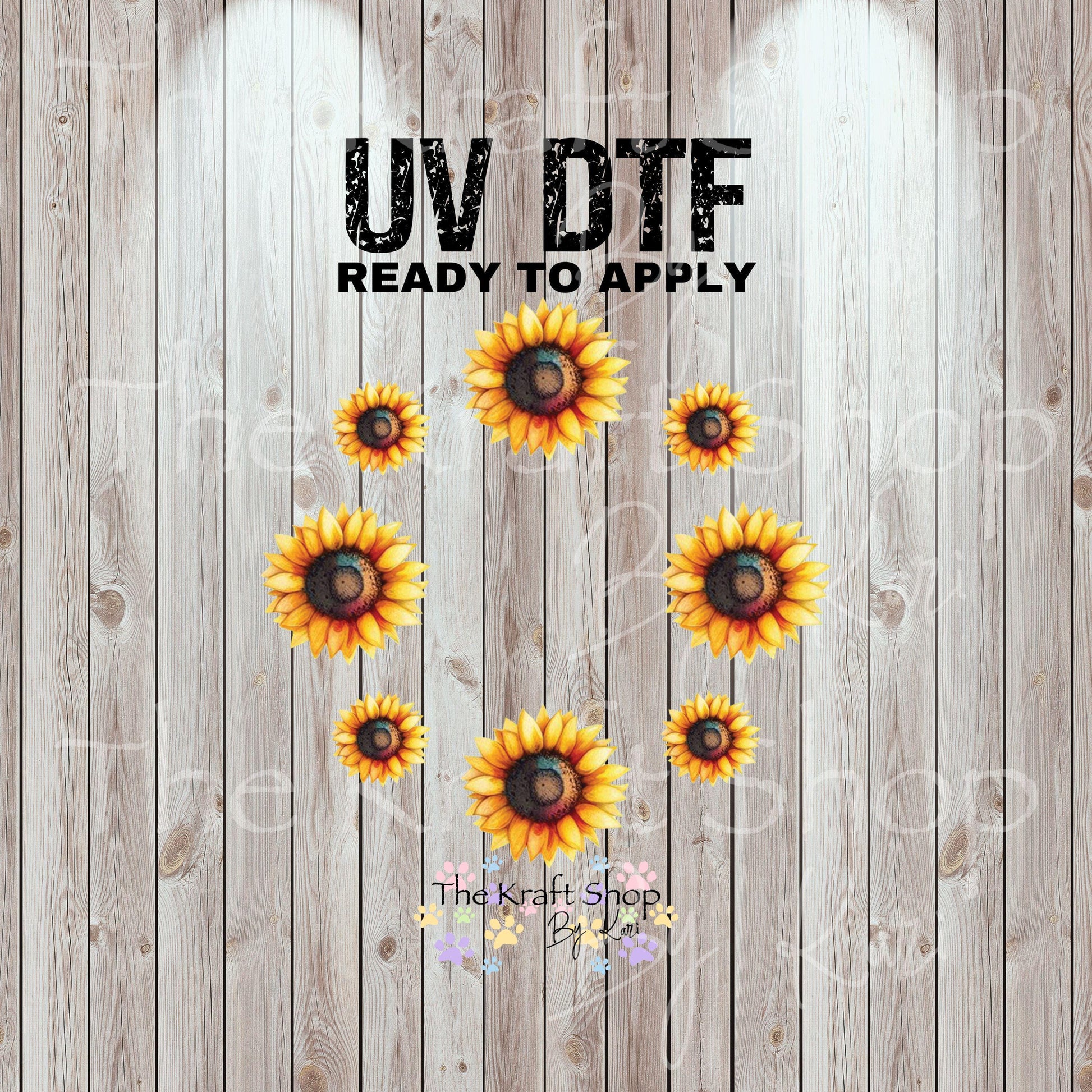 UV DTF Sticker print. Sunflowers top decal for 24 oz or 40 oz tumbler, tumbler decal, permanent sticker. #10343
